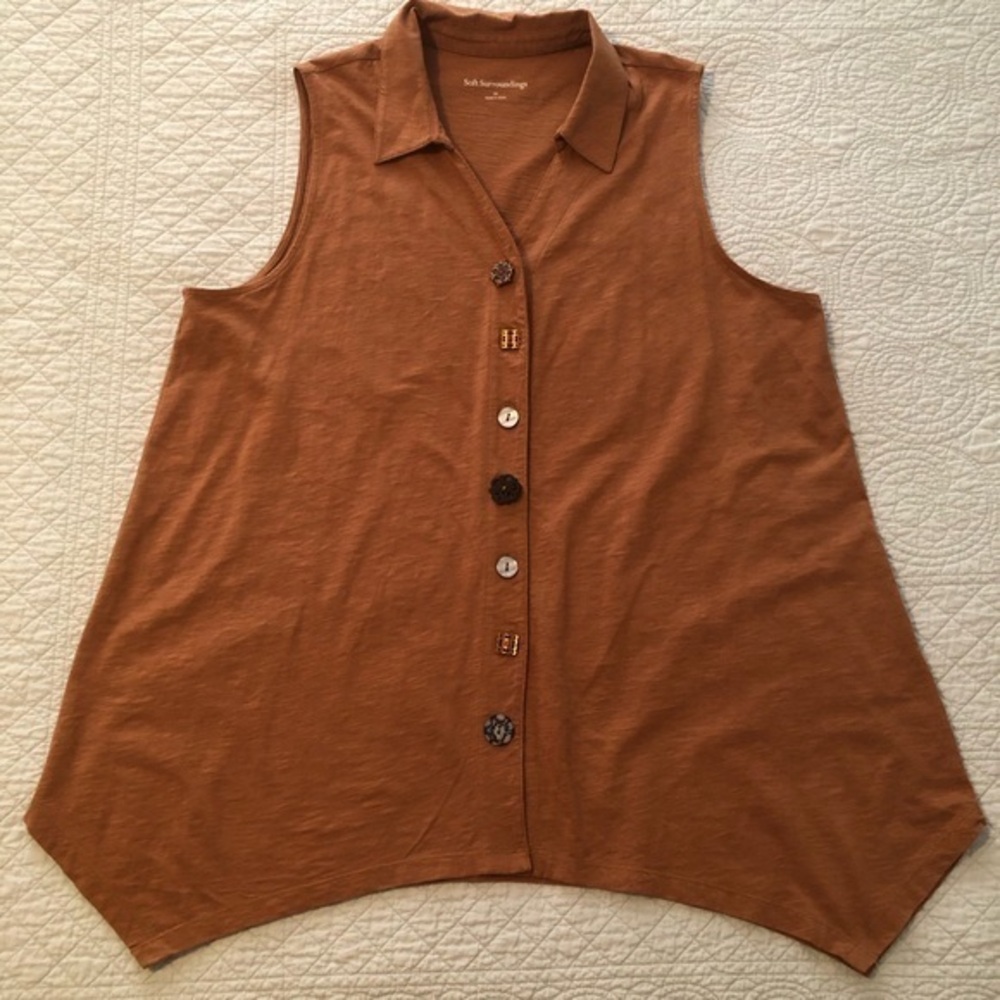 Soft Surroundings Danielle Multi Button Slub Jers… - image 1